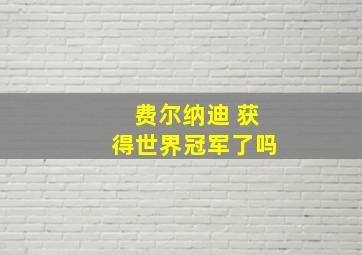 费尔纳迪 获得世界冠军了吗